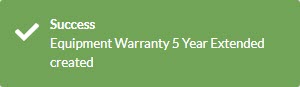 Equipment Warranty Success